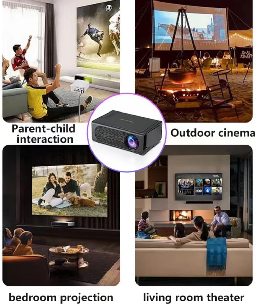 Mini Portable Projector,Movie Projector for Kids, Mini Projector Supported HD 1080P, Small Portable Movie Projector for Outdoor Projector Use in Camping, Home Theater Video Projector (Black) image number 5