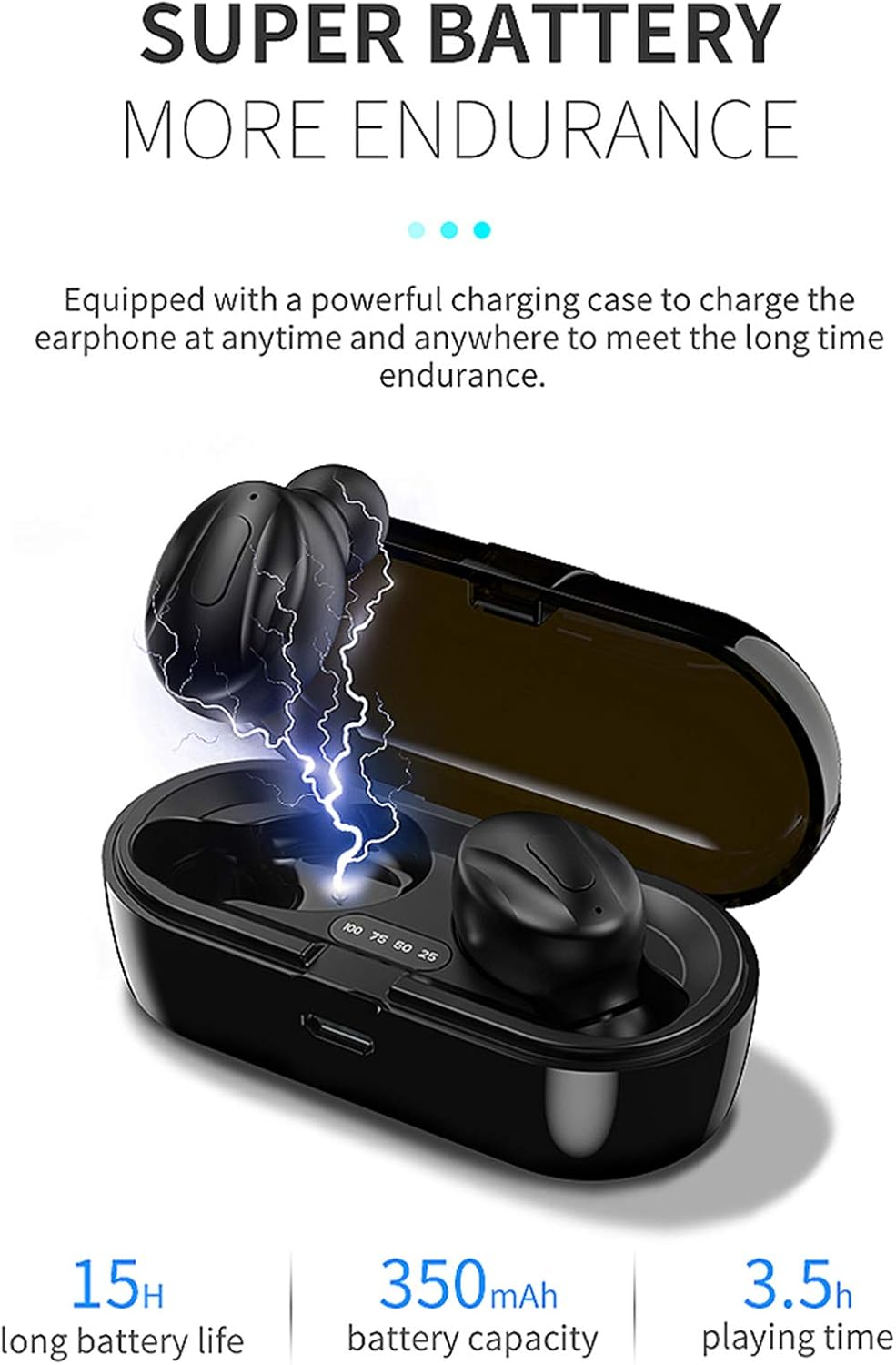 XG13 True Wireless Stereo Sports Headset Bluetooth 5.0 True Wireless Headphones Built-In Microphone with 350Mah Charging Box and Digital Display Earbuds VCXN image number 5