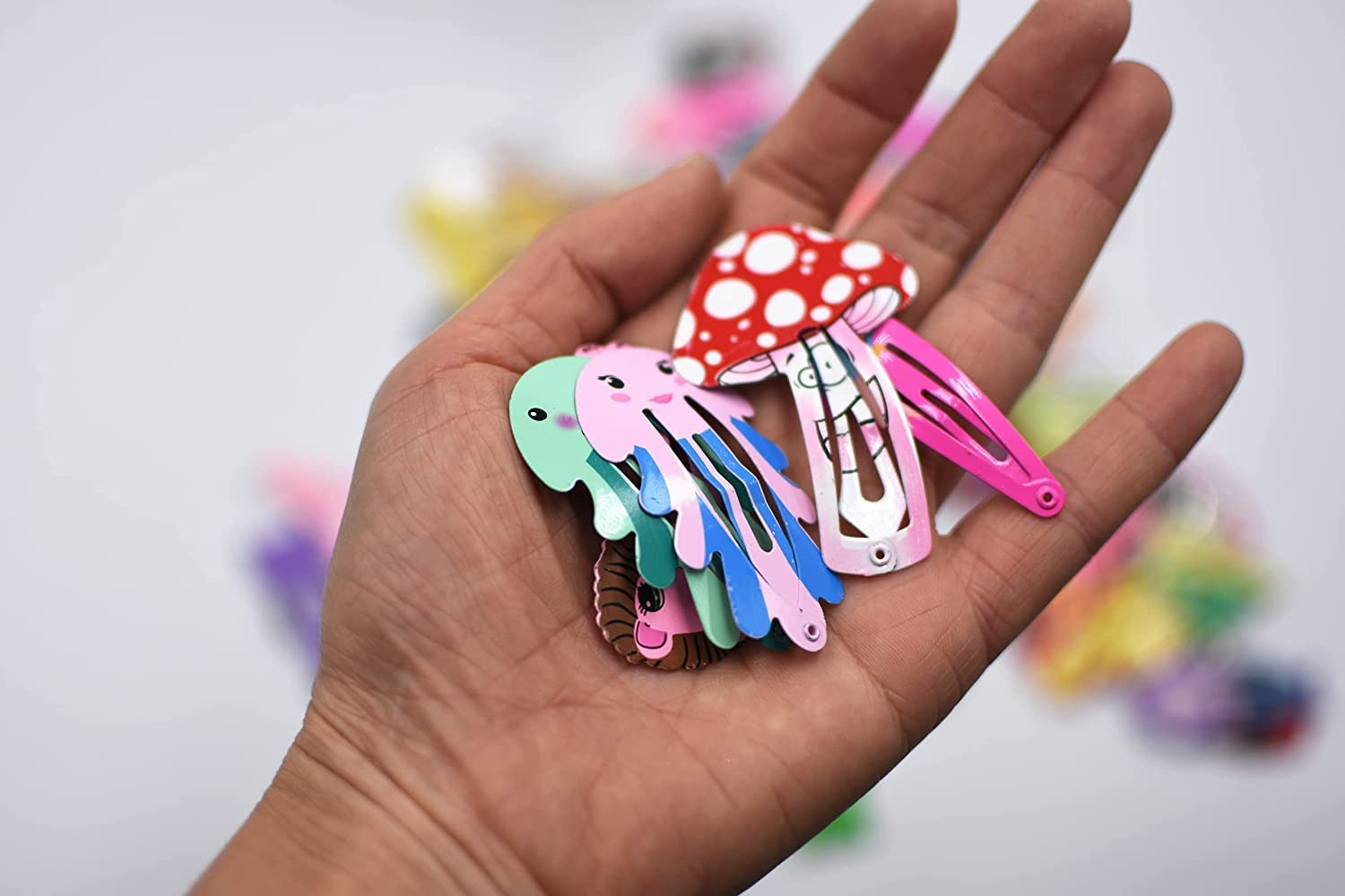 Girls Hair Clips Toddler Barrettes 80 PCS Lovely Animal Fruit Printed Pattern Metal Snap Hair Clips Cartoon Design Hairpins for Kids Teens Toddler Girls Teens Babies Children Women Pets (80 Different Animal) image number 4