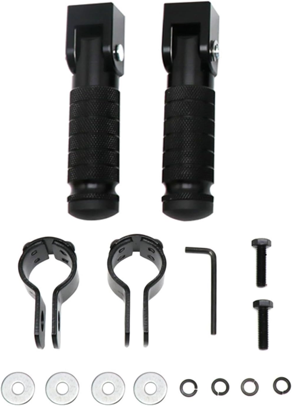 1 Pair Foldable Motorcycle Footrest, Clamp on Folding Motorcycle Footpegs, Bicycle 90 Degree Fixed Folding Passenger Pedal Supports, Foot Pegs for Motorcycles for Comfortable Riding