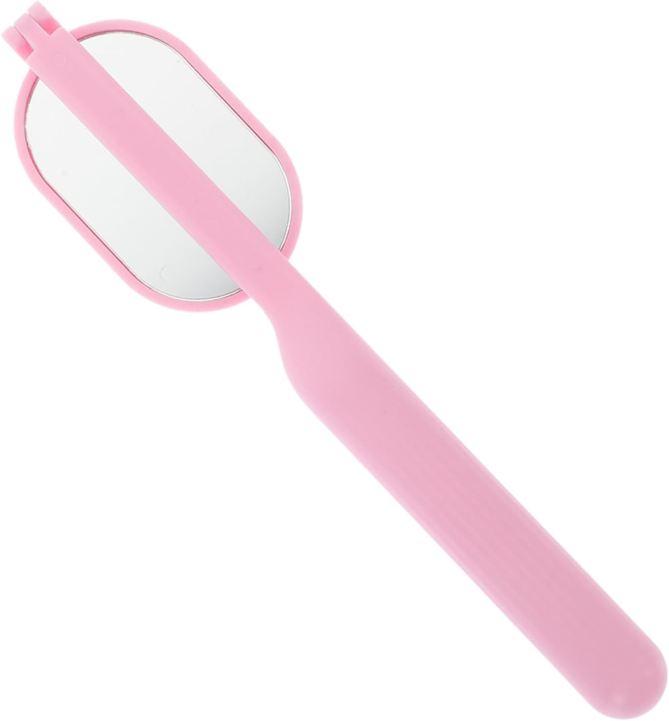 Pink Handheld Lash Extension Mirror Portable Eyelash Check Mirror for Lash Techs Foldable Rotating Design for Salon Use