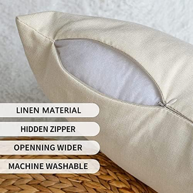 Throw Pillow Cover, Boho Style Ethnic Design Pattern Linen Carpet, Tribal Pattern Throw Pillow Case, Cushion Cover, Home Office Decorative Square 18X18 Inch (2Pcs) (Beige) - Orange image number 7