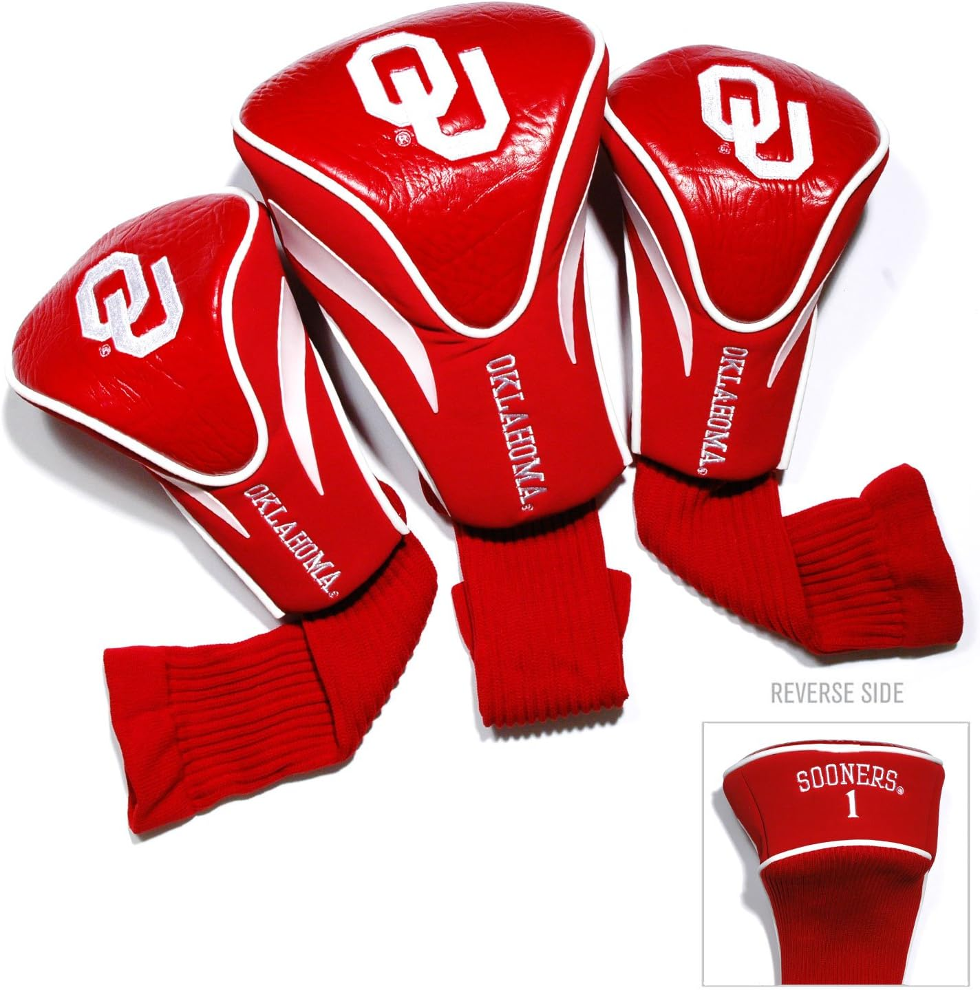 Team Golf NCAA Contour Golf Club Headcovers (3 Count), Numbered 1, 3, & X, Fits Oversized Drivers, Utility, Rescue & Fairway Clubs, Velour Lined for Extra Club Protection image number 1