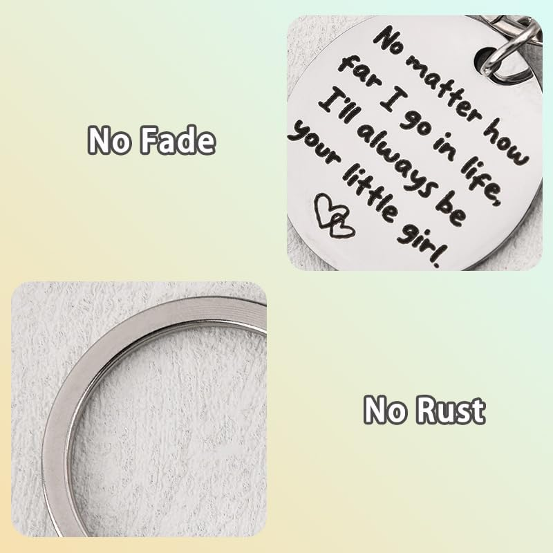 Dad Fathers Day Birthday Gifts for Papa Dada Daddy Fathers Day Presents for Men Father Dad Retirement Presents for Dada Papa I Love You Gifts for Daddy Father I'Ll Always Be Your Little Girl Keychain image number 5