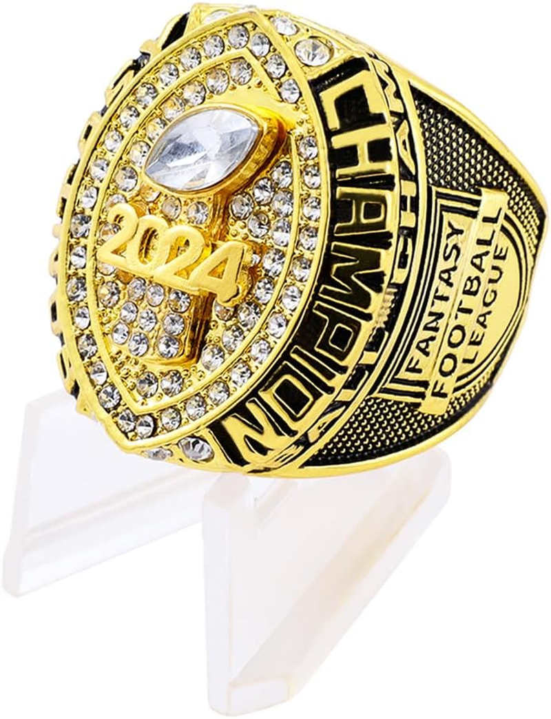 Guancrown 2024 Fantasy Football Championship Ring Award Prize Sports Winner FFL Champion Ring image number 3