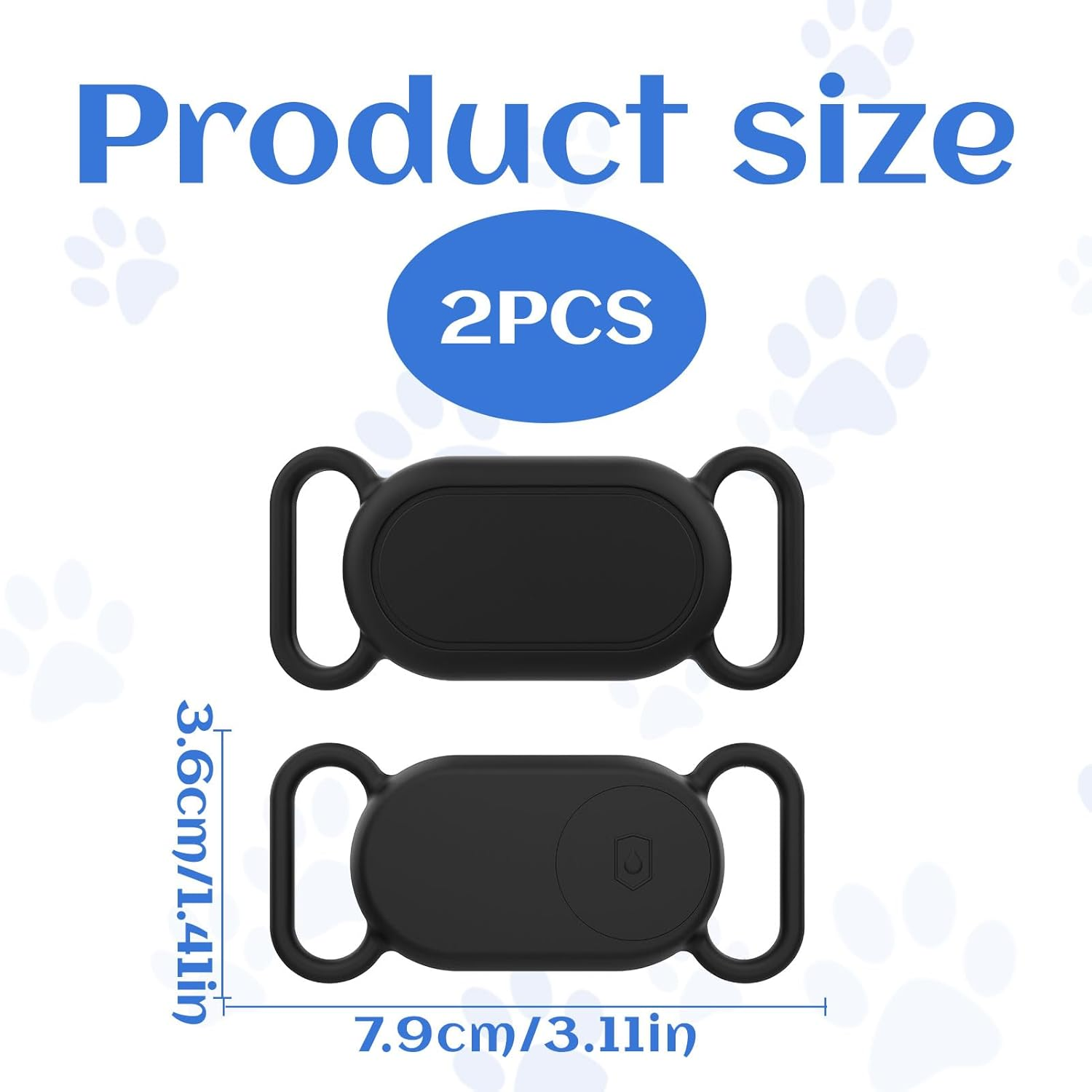 2 Pcs for Samsung Smart Tag 2 Cover, Dog Collar Holders for Samsung Tag, Cat Tracker Waterproof Silicone Case, Pet Tracker Anti-Lost Scratch Resistant Protective Cover(Black) image number 5