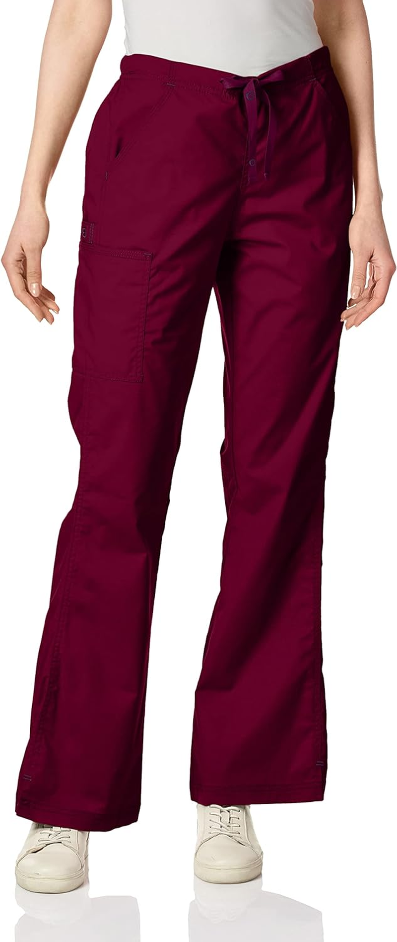 Wonderwink Women'S Wonderflex Grace Scrub Pant, Wine, Xx-Small Petite image number 2