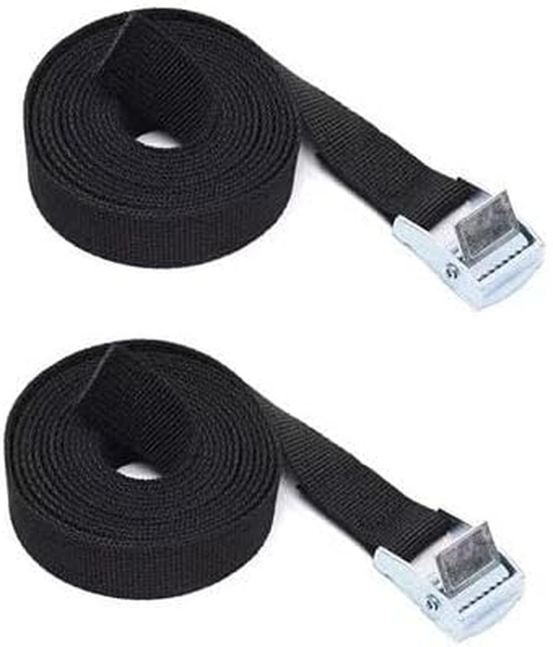 Cam Buckle Straps Powersports Tie-Downs Lashing Straps, for Securing Cargo, Luggage, Motorcycles, Kayak(Black, 2.5CM*60CM)