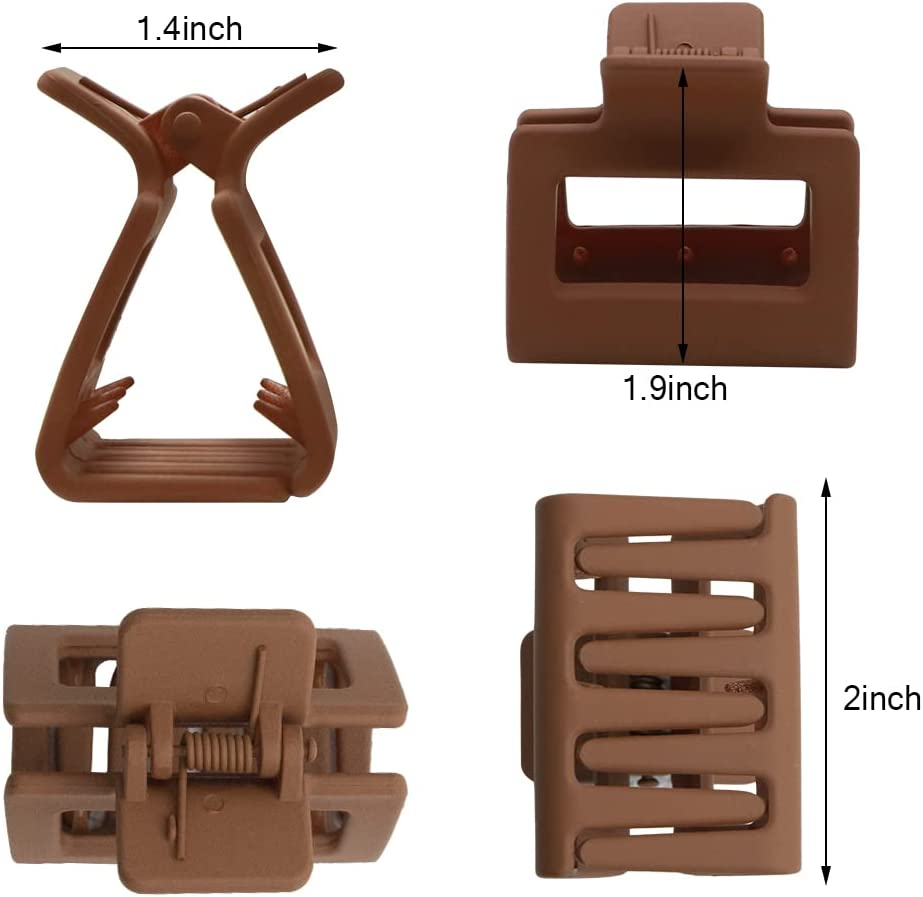 Bmobuo 4Pcs Hair Accessories: Matte Square Claw Clips for Thick Hair, Small Banana Clips for Women - Black image number 4