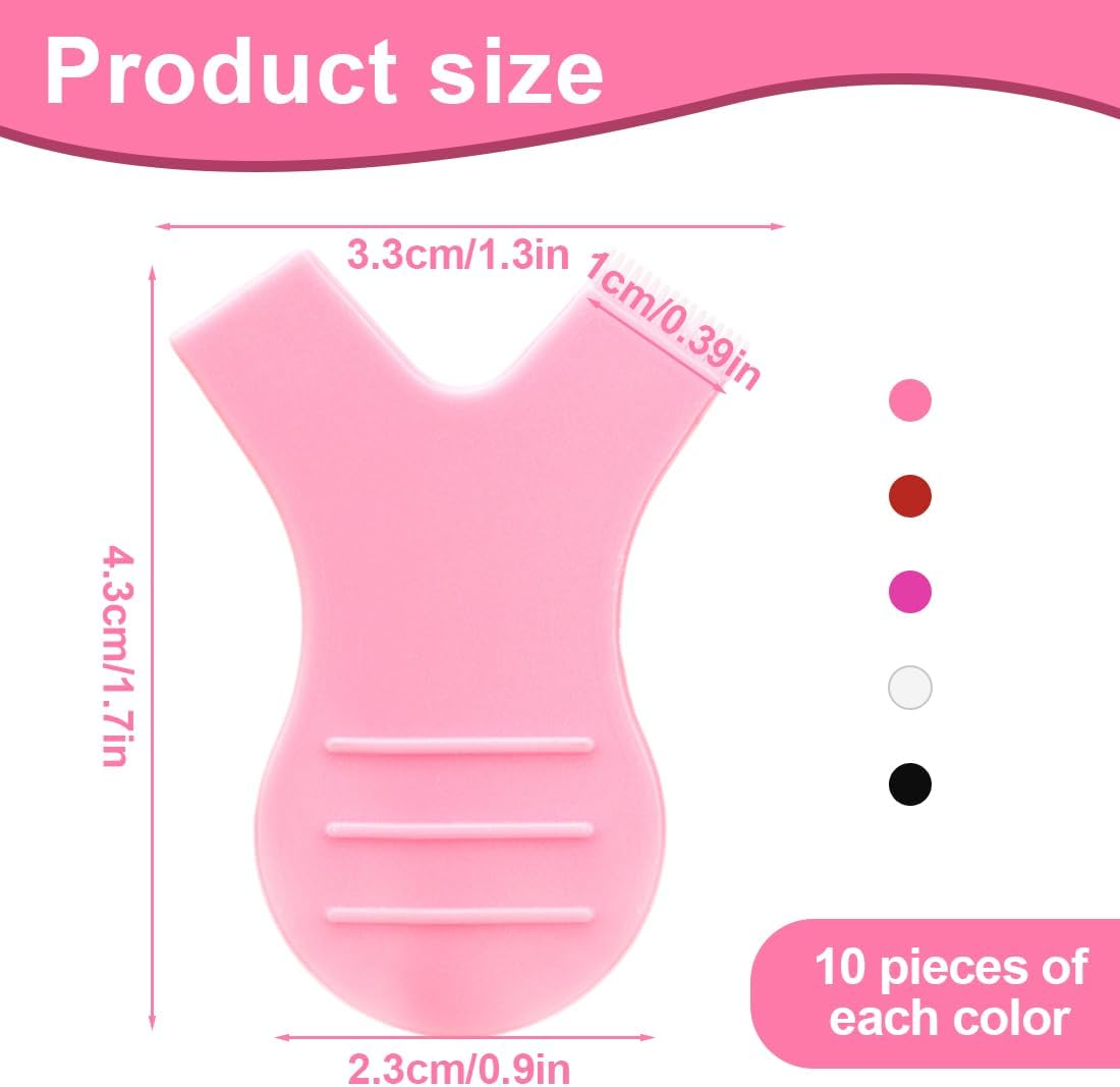 DLPRK Pack of 50 Y Shape Eyelash Brush, Silicone, Eyelash Lifting Accessories, Eyelashes, Shield Pads, Eyelash Lift Tool Aid for Eyelash Extension, Eyelash Lift Brush (5 Colours) - 14+10 image number 6