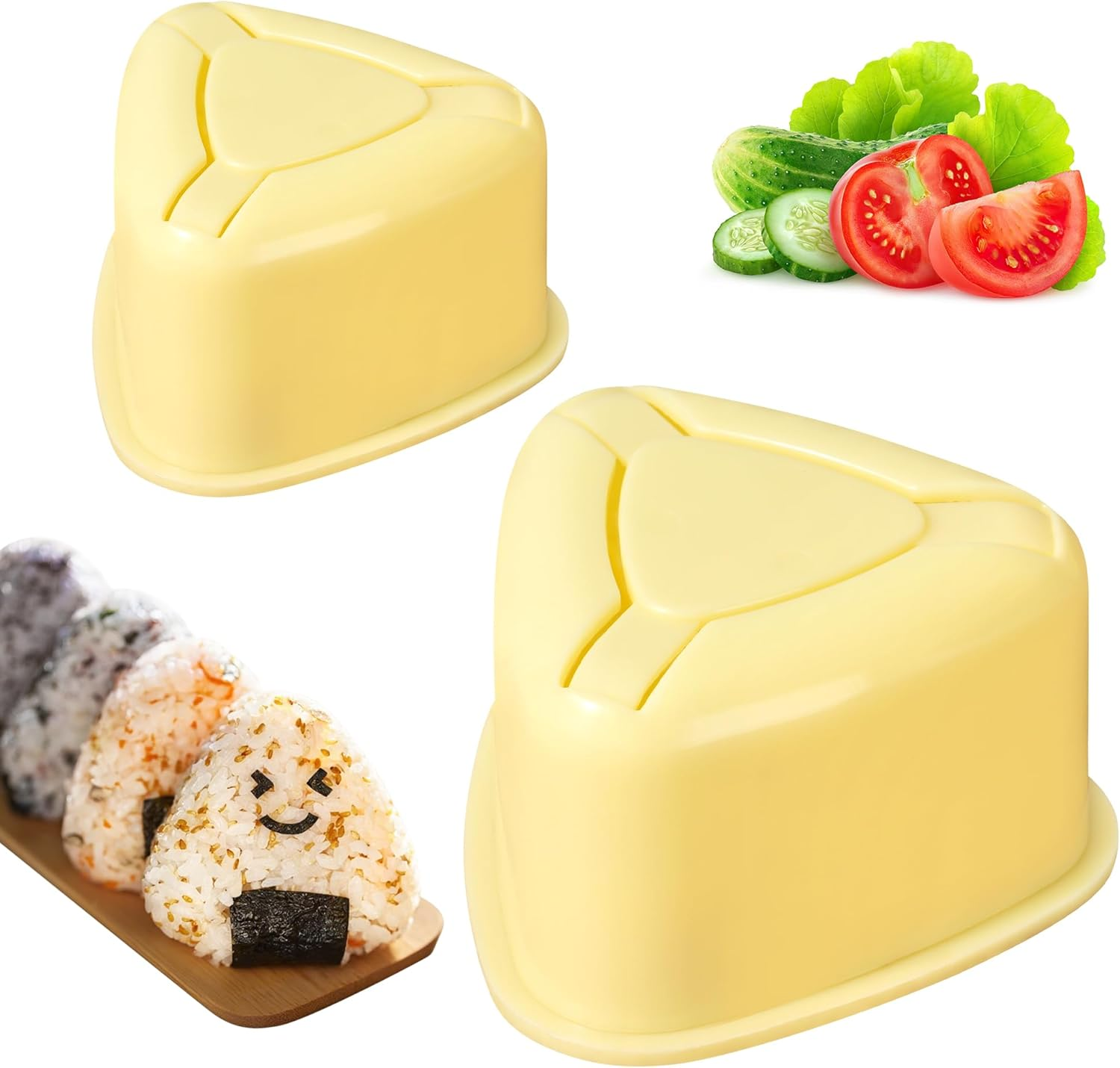 Onigiri Mold, 2 PCS Rice Ball Mold Maker Kit, Non Stick Classic Triangle Sushi Making Molds Kit for Japanese, Rice Ball Maker for Lunch Bento Home DIY image number 5
