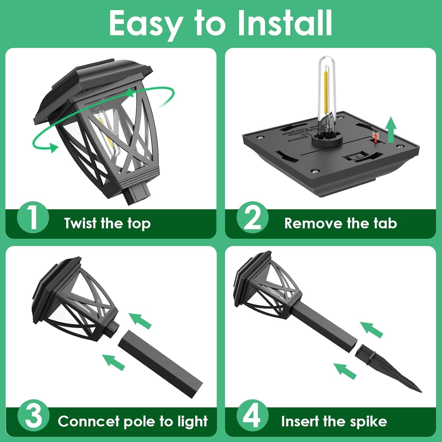 Solar Pathway Lights Outdoor 10 Pack, Bright Solar Lights Outdoor, Outdoor Waterproof Auto On/Off Outdoor Solar Lighting for Yard Landscape Path Lawn Patio Walkway image number 4