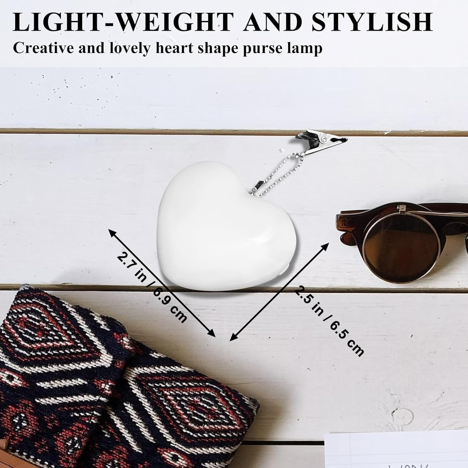 Purse Light,Heart Shape Light for Handbags with Automatic Sensor(1Pcs) image number 1