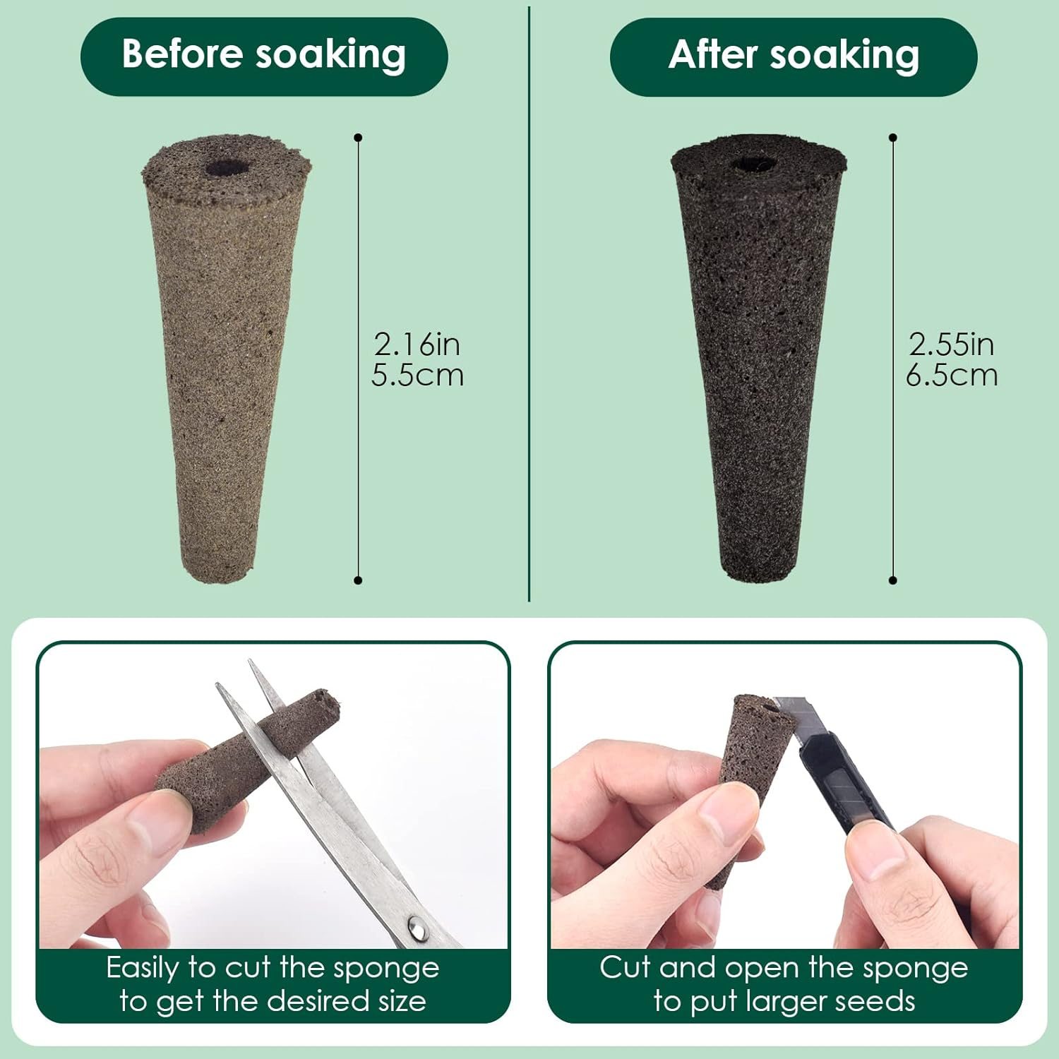 PACETAP 80 Pack Grow Sponges Compatible with Aerogarden, Replacement Refill Grow Sponge for Hydroponic Indoor Garden System image number 4