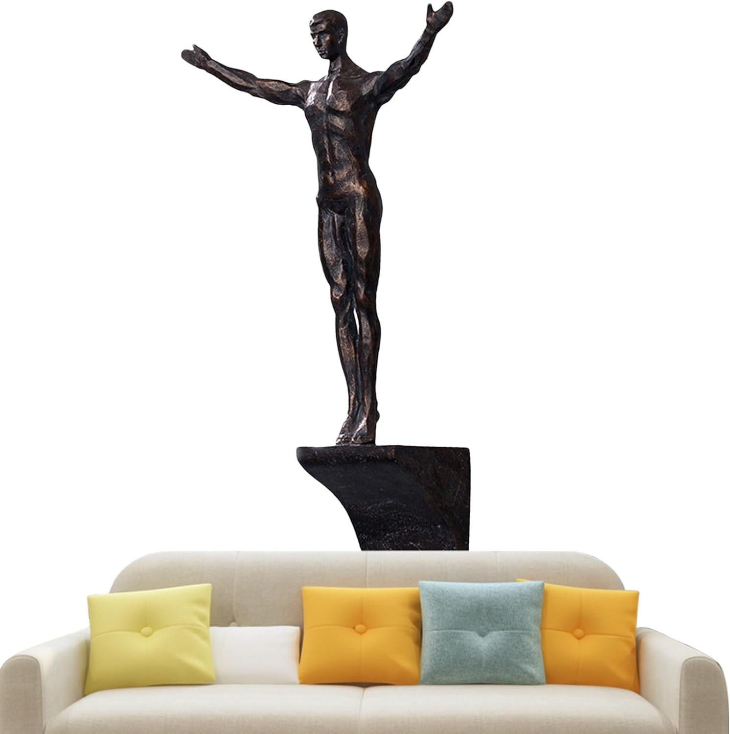 Climbing Man Wall Sculpture | Decorative Resin Modern Wall Art - Unique Wall Art for Bedroom Living Room Kids Room, Modern Art, Perfect Home Decor Pochy image number 2