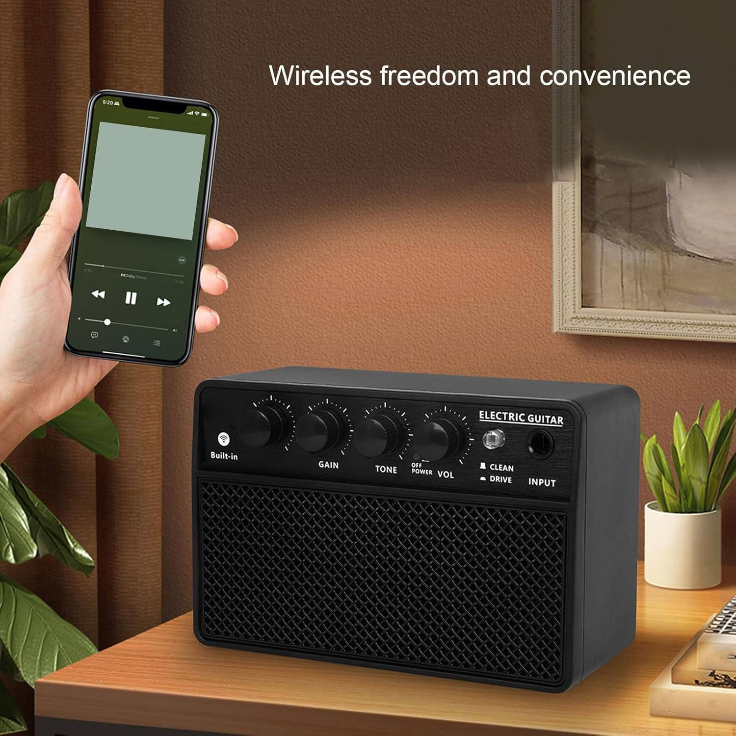 Bass Amplifier, Portable BT Guitar Speaker Amplifier 10W Subwoofer BT Guitar Amp with USB C Interface for Live Outdoor Black image number 6