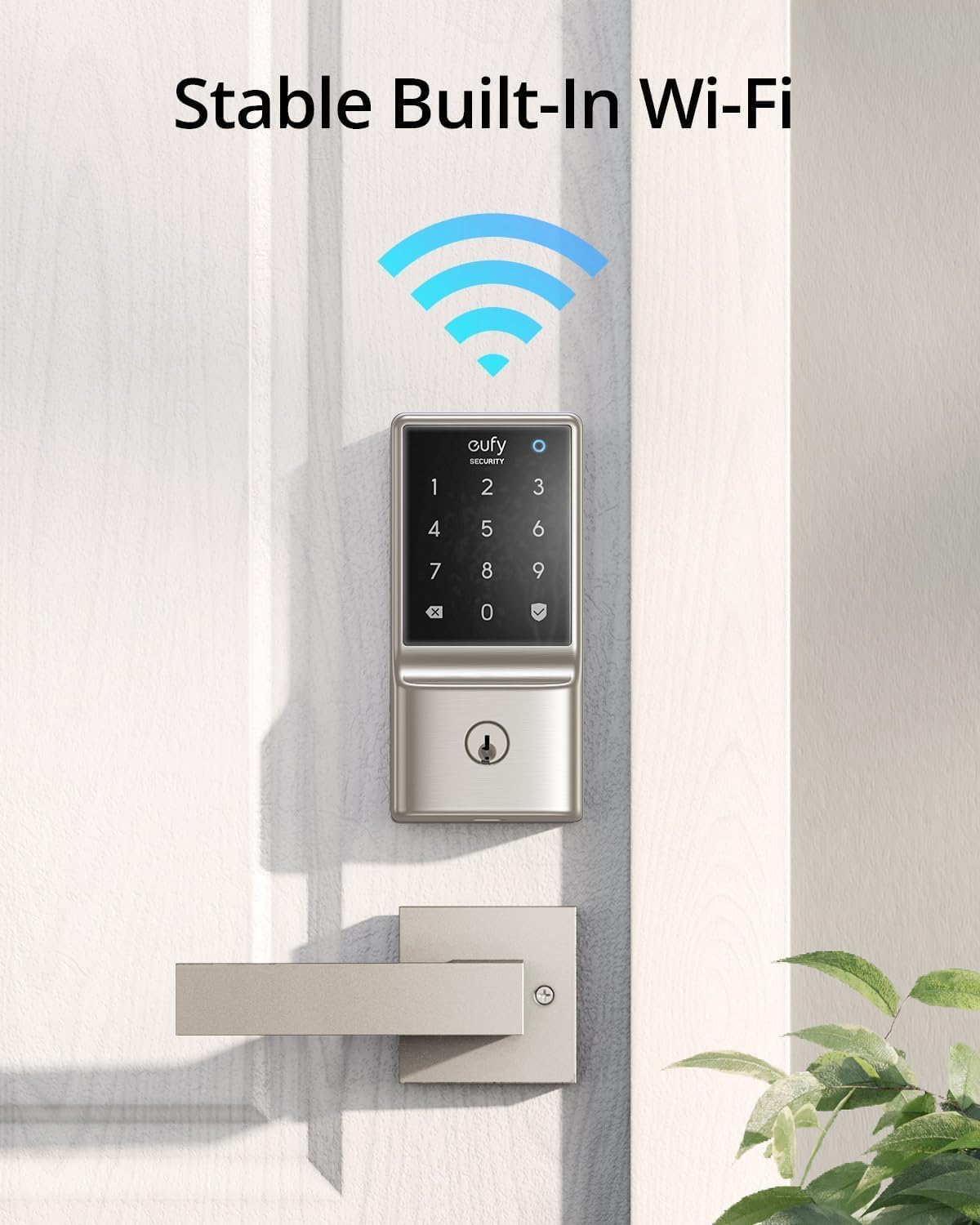 Eufy Security Smart Lock C210, Keyless Entry Door Lock for Front Door, No Bridge Required, Easy Installation, Touchscreen Keypad Deadbolt Lock, App Remote Control, 4 AA Batteries Included, Nickel image number 3