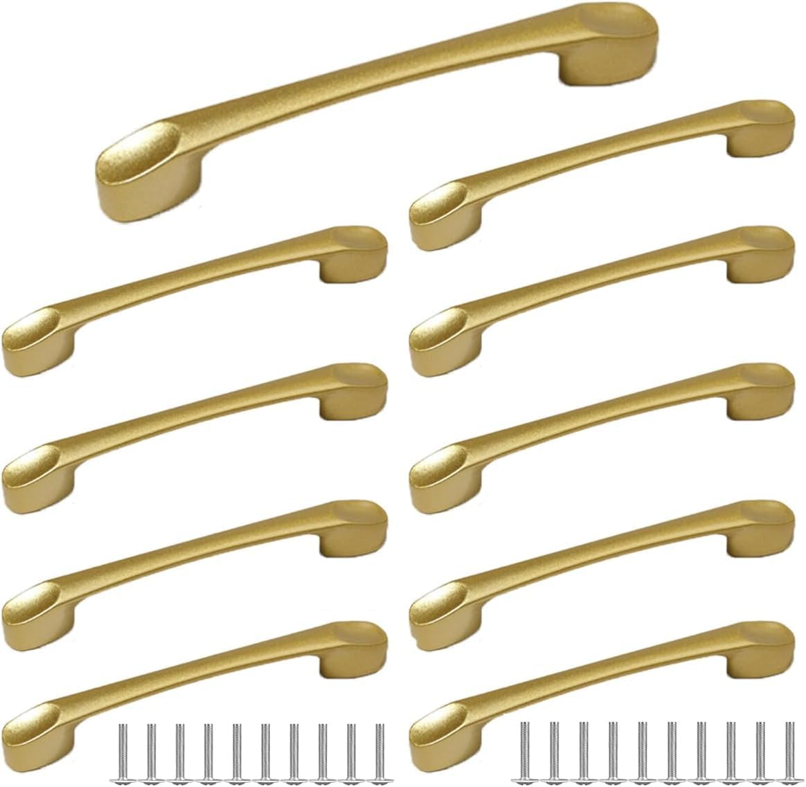 10Pcs Black 128Mm Hole Kitchen Cabinet Handles Door Knobs Bar Drawer Cupboard Pulls Nickel Matte Aluminum Alloy Furniture Hardware Pulls with Screws