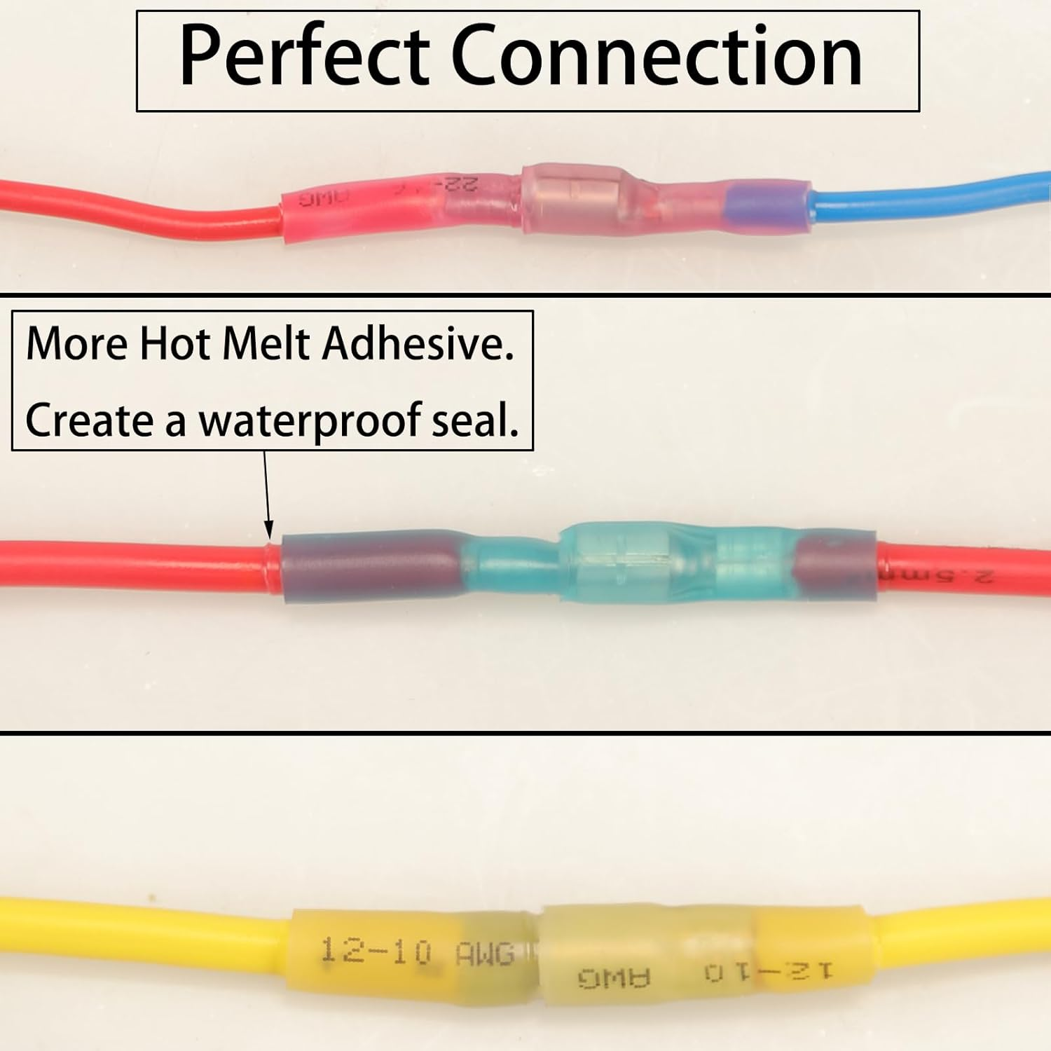 Feggizuli 110Pcs Heat Shrink Bullet Wire Connectors Kit, Waterproof Bullet Connectors, Bullet Terminals Wire Connectors Female & Male Wire Crimp Connectors, Marine Grade Bullet Connectors image number 6