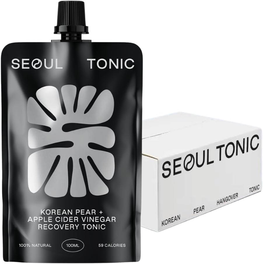 Seoul Tonic - Korean Pear & Apple Cider Vinegar Recovery Tonic ("Drink after Drinking"), Natural Digestion, Rehydration, Double Fermented ACV, All Natural, Patented Extraction Method - 12 Units image number 2