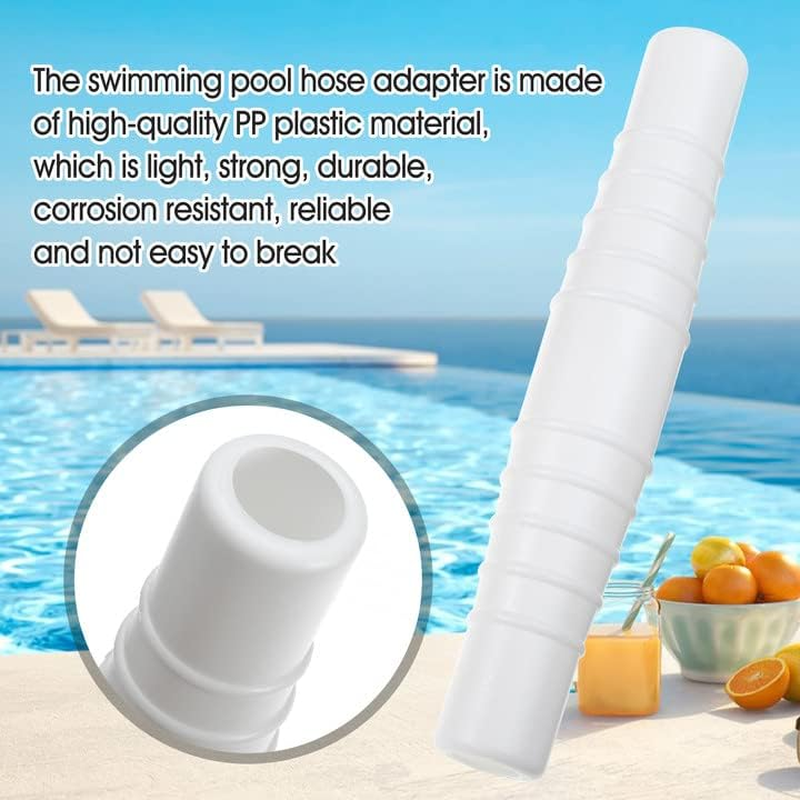 Pool Hose Connector Coupling for 1-1/4 Inch & 1-1/2 Inch Swimming Pool Hose Adapter, White, Plastic, 1.25 Inch X 1.5 Inch X 8.27 Inch, 1 Pack image number 1