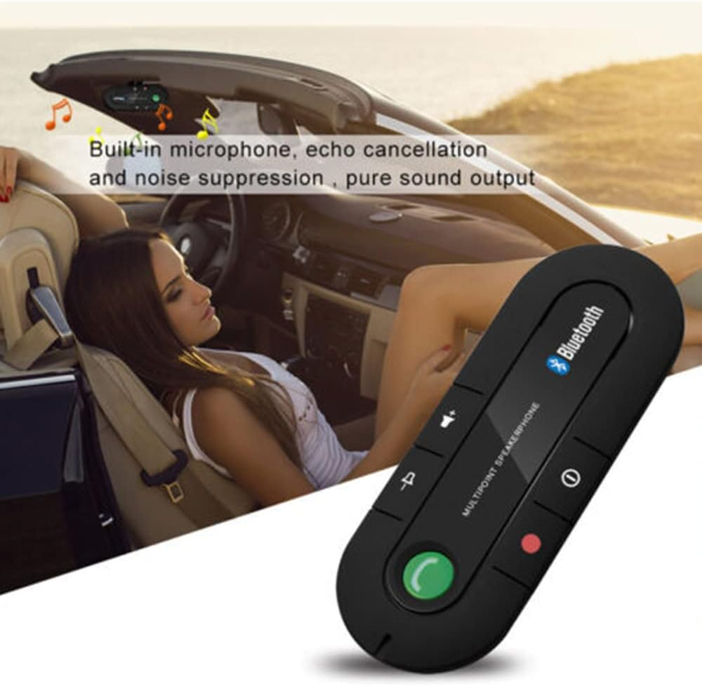 Handsfree Bluetooth Visor Speakerphone Car Kit for Smartphone Devices, Wireless Bluetooth Handsfree Speaker Phone, Built-In DSP Noise Suppression and Echo Cancellation image number 2