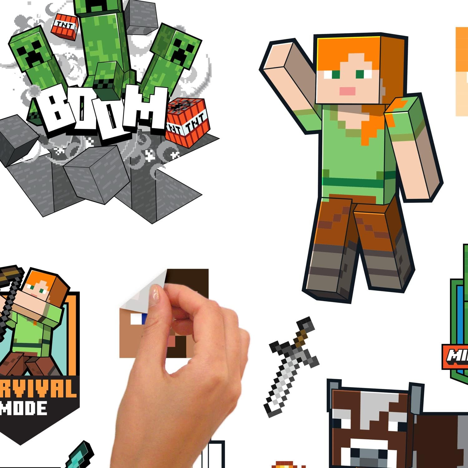 Roommates RMK5366SCS Minecraft Characters Peel and Stick Wall Decals image number 3