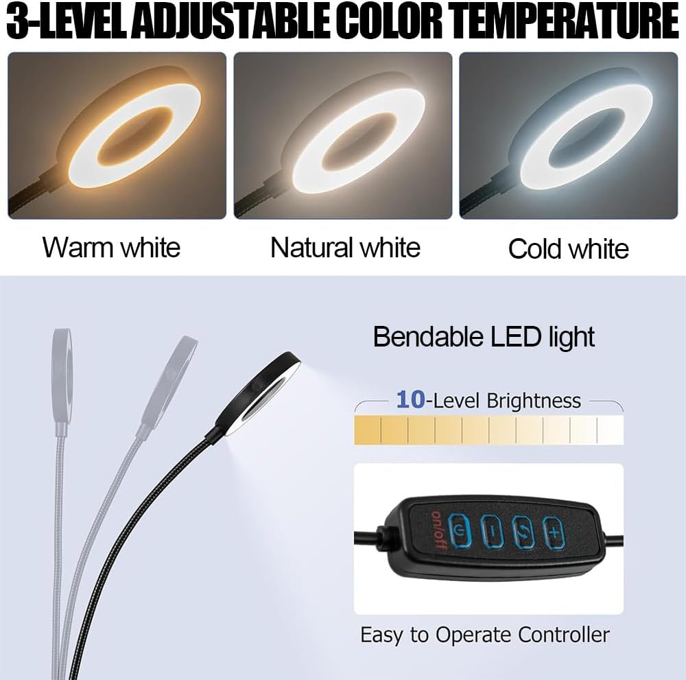 GUDAJIN Portable Nail Table, Foldable All-In-One Nail Table, Mobile Nail Art Workstation with Dust Collector, Nail Light, Carrying Bag and Wrist Pad for Nail Beauty Salon (Black) image number 2