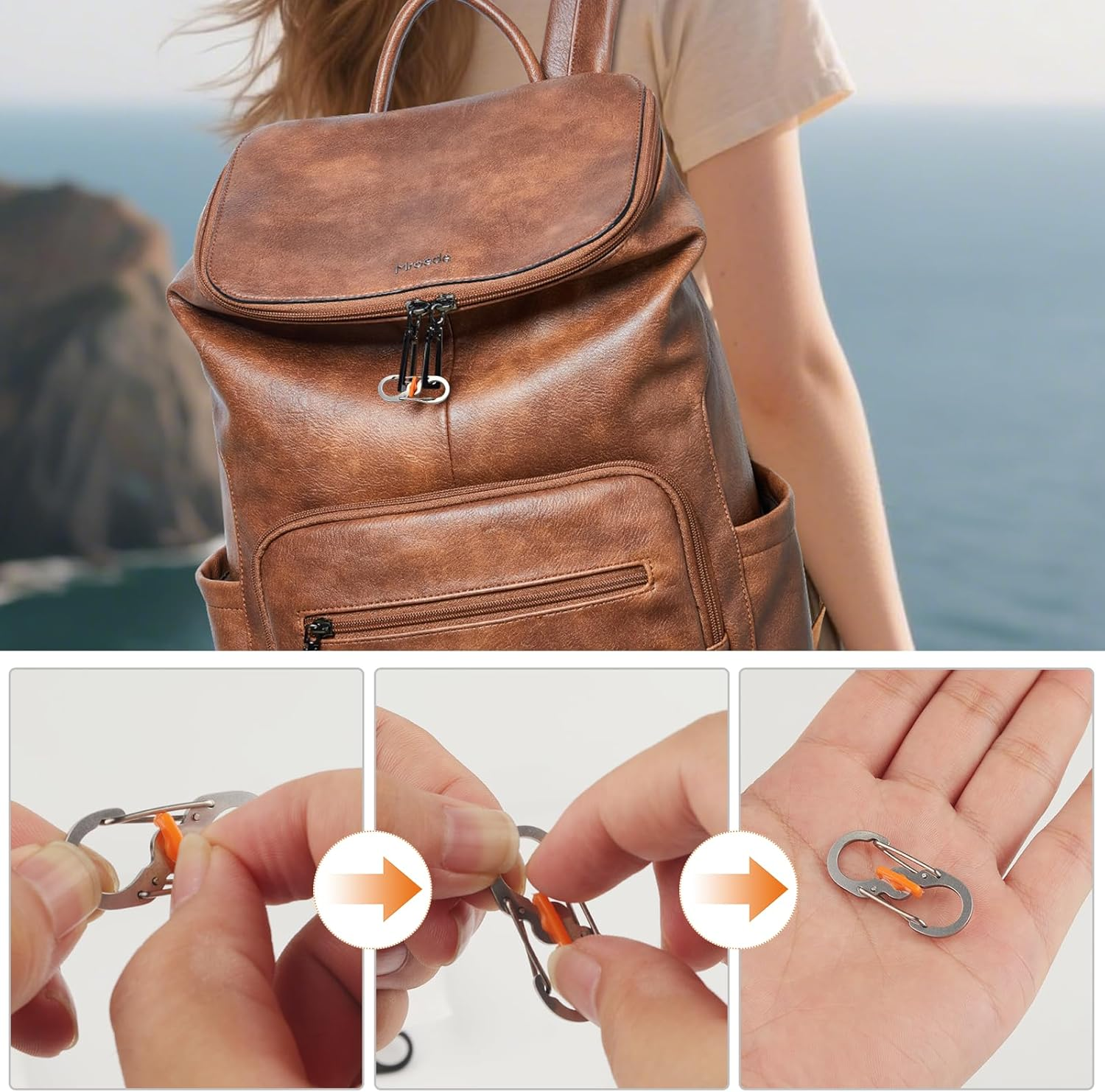 Zipper Clip Travel Security, Durable Zipper Clips anti Theft for Backpack, Built-In Lock Buckle anti Theft Clips, Quick Disconnect Bag Fasteners (6 PCS) image number 2