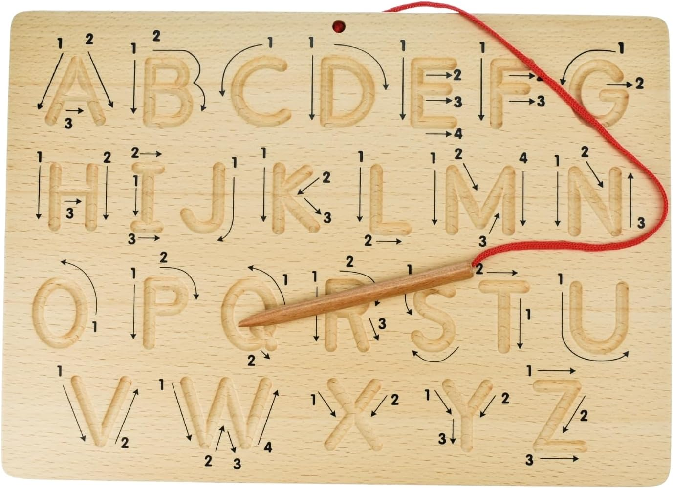 Kaper Kidz - WT362 ALPHABET TRACING BOARD DOUBLE SIDED: Upper and Lower Case Letters, Directional Arrows, Grooved Surface - Educational Tool for Preschool and Kindergarten Prep image number 3
