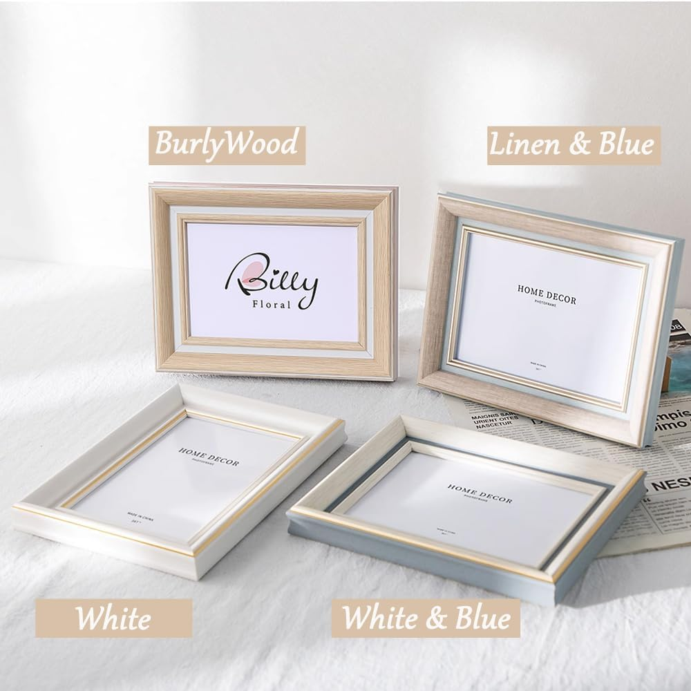 2 Pack Photo Frames A4 Picture Frame,Wall Hange and Table Decor for Home,Office,Gallery（Linen Blue） image number 2