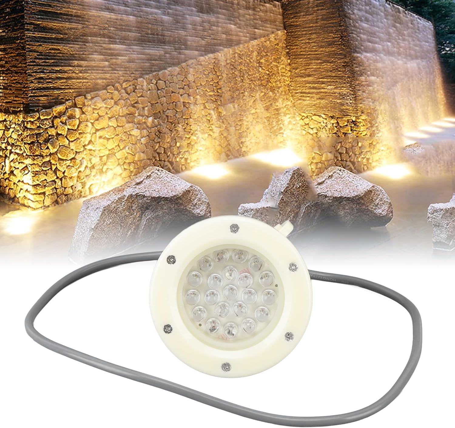 Submersible LED Light Underwater Orange Yellow Light 110Mm 220Volt Waterproof Pool Light image number 6