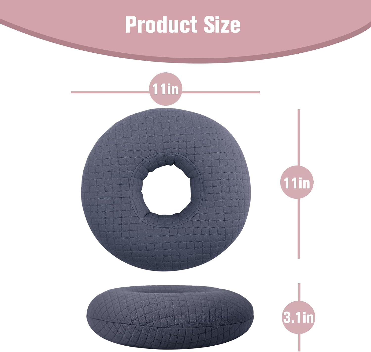 Roamready Ear Piercing Pillow for Side Sleepers, Ear Pillows with Holes for Pain, Earring Inflammation Pressure Sores, Cotton Earring Pillow for CNH Side Sleepers - Black image number 6