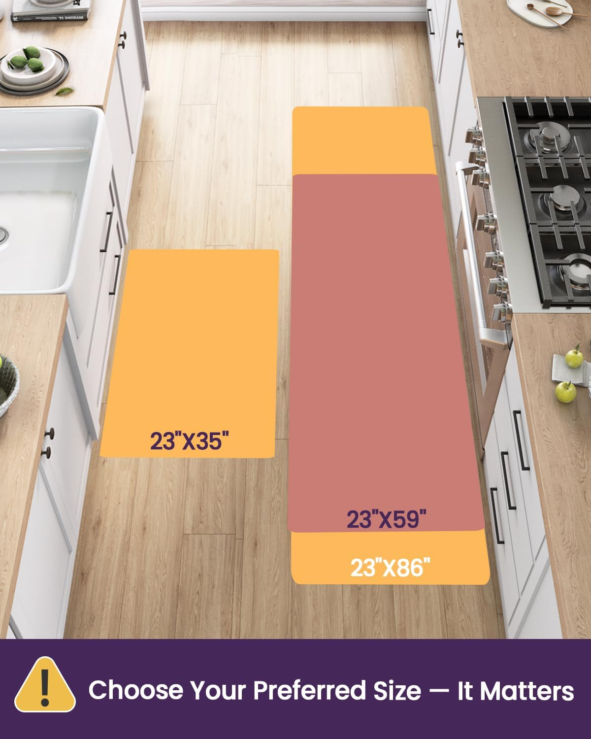 DEXI Kitchen Floor Mats anti Fatigue, Cushioned Waterproof Runner Rug Boho Floral, 23X59 Extra Wide Standing Padded Non Slip for Farmhouse, Cream and Red image number 7