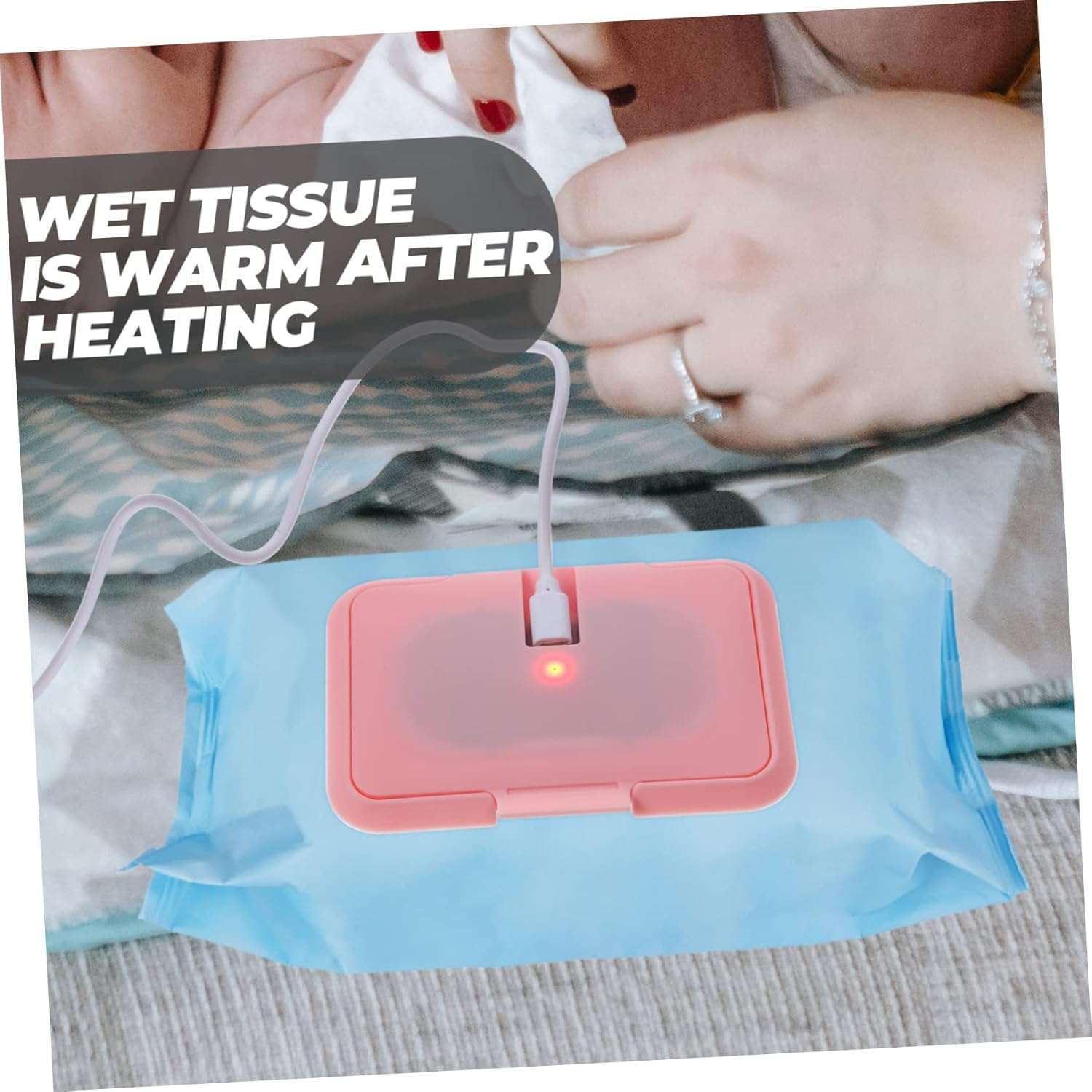 MERRYHAPY 2Pcs Warmer Tissue Heater Warmer for Wet Tissue Portable Shower for Girls Comfortable Diaper Changing image number 4