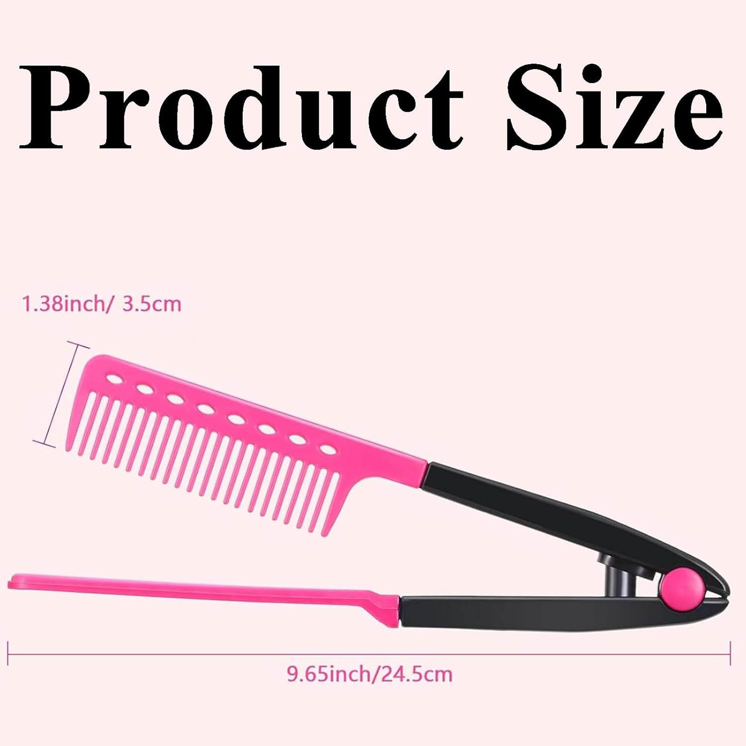 3 PCS Hot Comb, Hair Comb for Women, V-Shaped Styling Combs in Pink, Rose & Blue, Detangling Hair Combs for Daily Styling, Travel & Salon Use, Wet to Dry Hair Transformationhot Comb image number 2