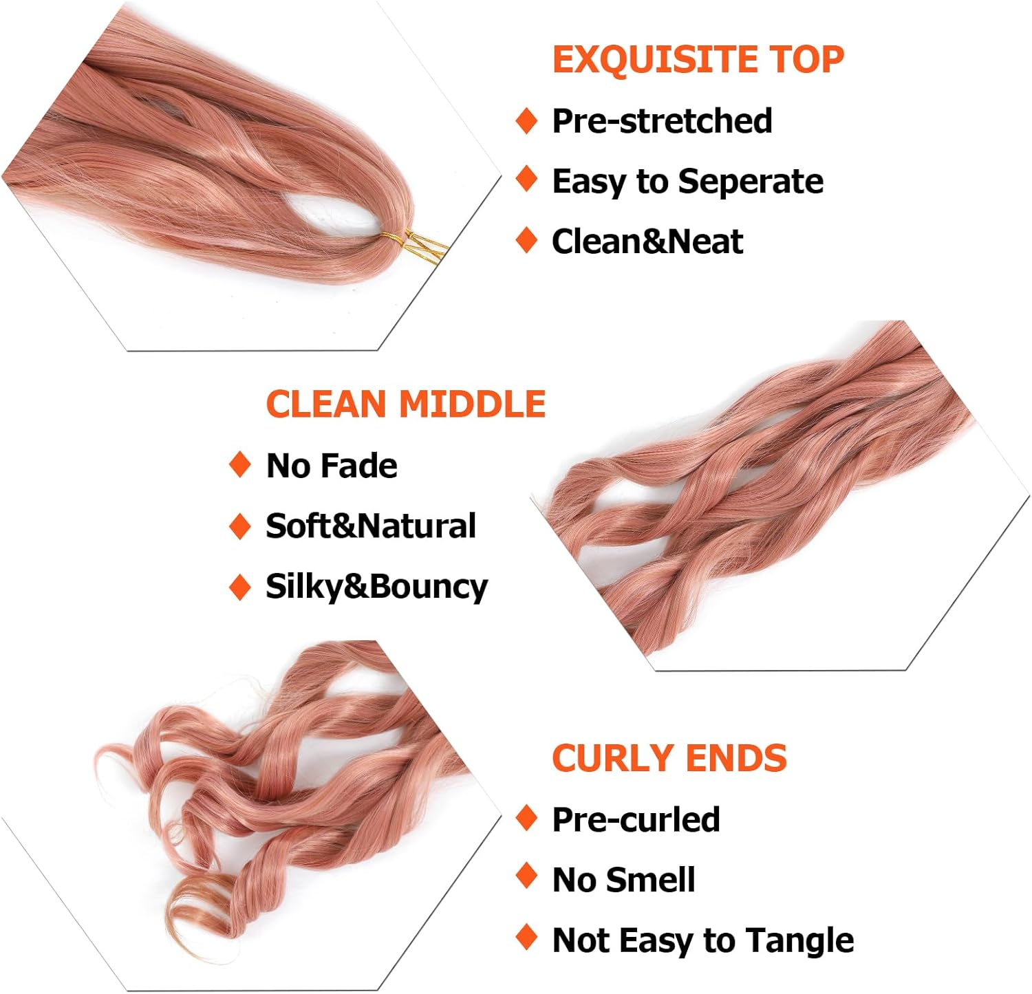 DT CHERYL French Curl Braiding Hair, 24 Inch 8 Pack Soft Curly Braiding Hair Extensions, Pre Stretched Bouncy Braiding Hair Loose Wave Braiding Hair for Women (MP2） image number 6