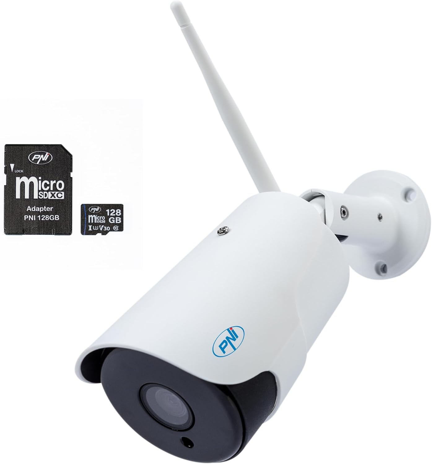 PNI House IP52 2MP 1080P Wireless Video Surveillance Camera Package with IP 128GB Microsd Memory Card with SD Adapter image number 6