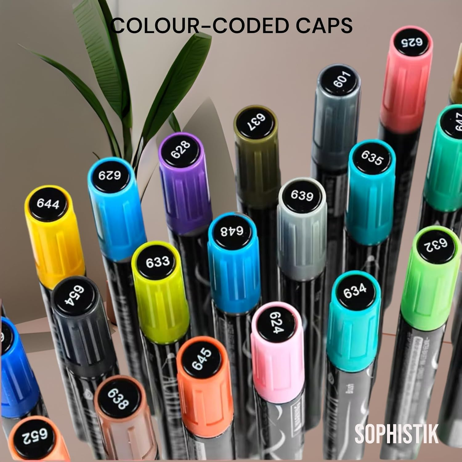 Sophistik Acrylic Marker Set of 36 Dual Tip with Flexible-Brush Tip & Extra-Fine Tip image number 4