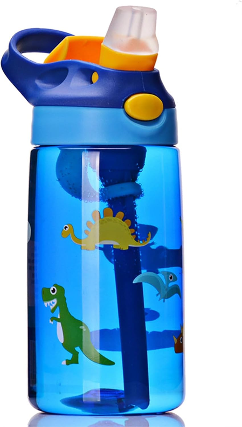 16Oz/480Ml Children Water Bottle with Tritan, Bpa-Free Cup, Leak-Proof &ndash; Straw Top with Lock - Suitable for Schools, Sports, Camps, Picnics&More, Drink Bottle for Children (Dinosaur) image number 3