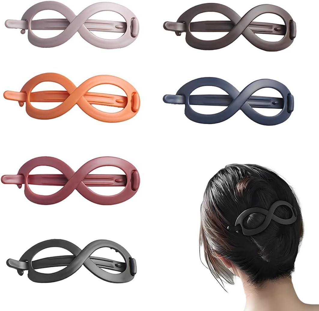 XUZOPIM Pack of 6 French Hair Clips Figure 8 Hairpin Curve Women'S Large Hair Clip Set Matte Hair Clip for Women Thick Hair and Thin Elegant Hair Accessory image number 5