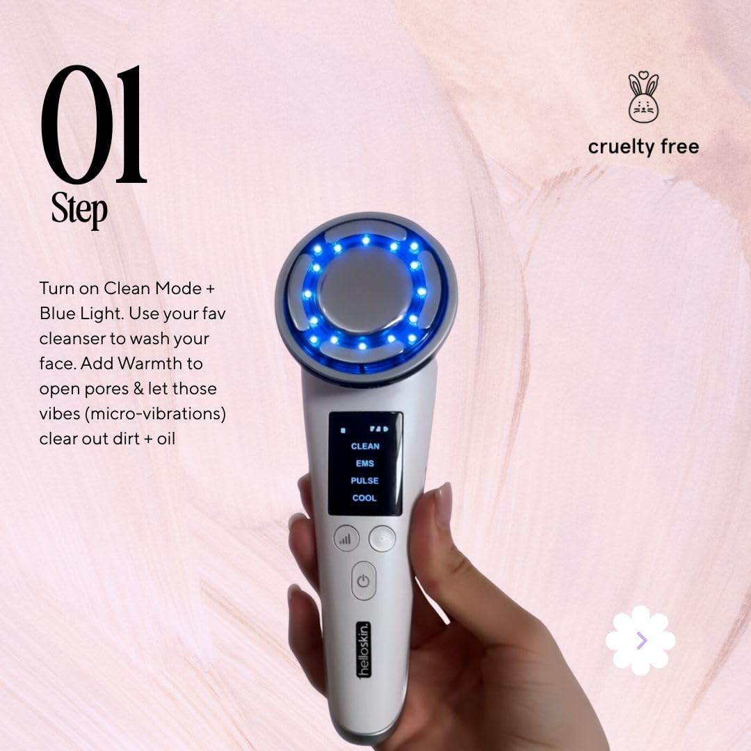 Helloskin Hot/Cold Face Massager & LED Light Therapy Handset V3.0 | Anti-Aging, Acne Treatment, Deep Cleansing, Redness Reduction, EMS Facial Toning, Skin Firming & Tightening (Skin Care Tool) image number 5