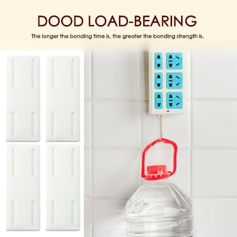 4 Pack Sticker Hanger Panel Self Adhesive Holder Socket Fixer Extension Cable Organizer Socket Power Strip Holder Pasting for Router, Remote Control image number 2