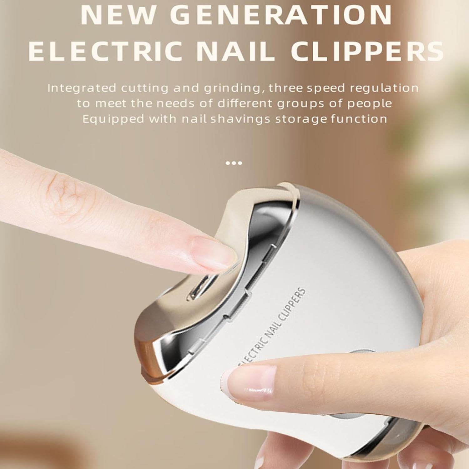 Electric Nail Clippers, Automatic 3 Speeds Nail Clippers, Nail Care Supplies, Portable Nail Polishing Machine, Nail Clippers for Children, Nail Clippers for Adults, Nail Clippers for Seniors, image number 3