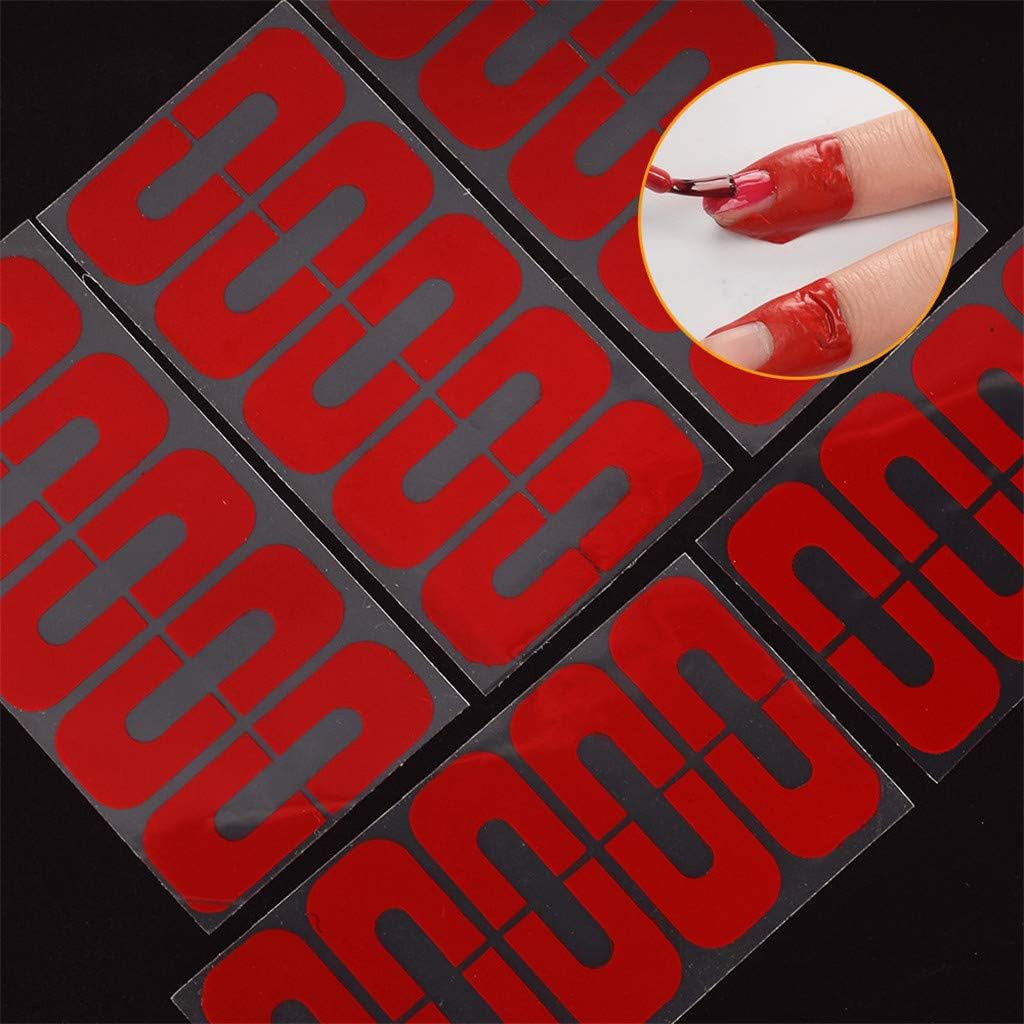 150Pcs/-Shape Red Tape Nail Polish Protectors Cover image number 4