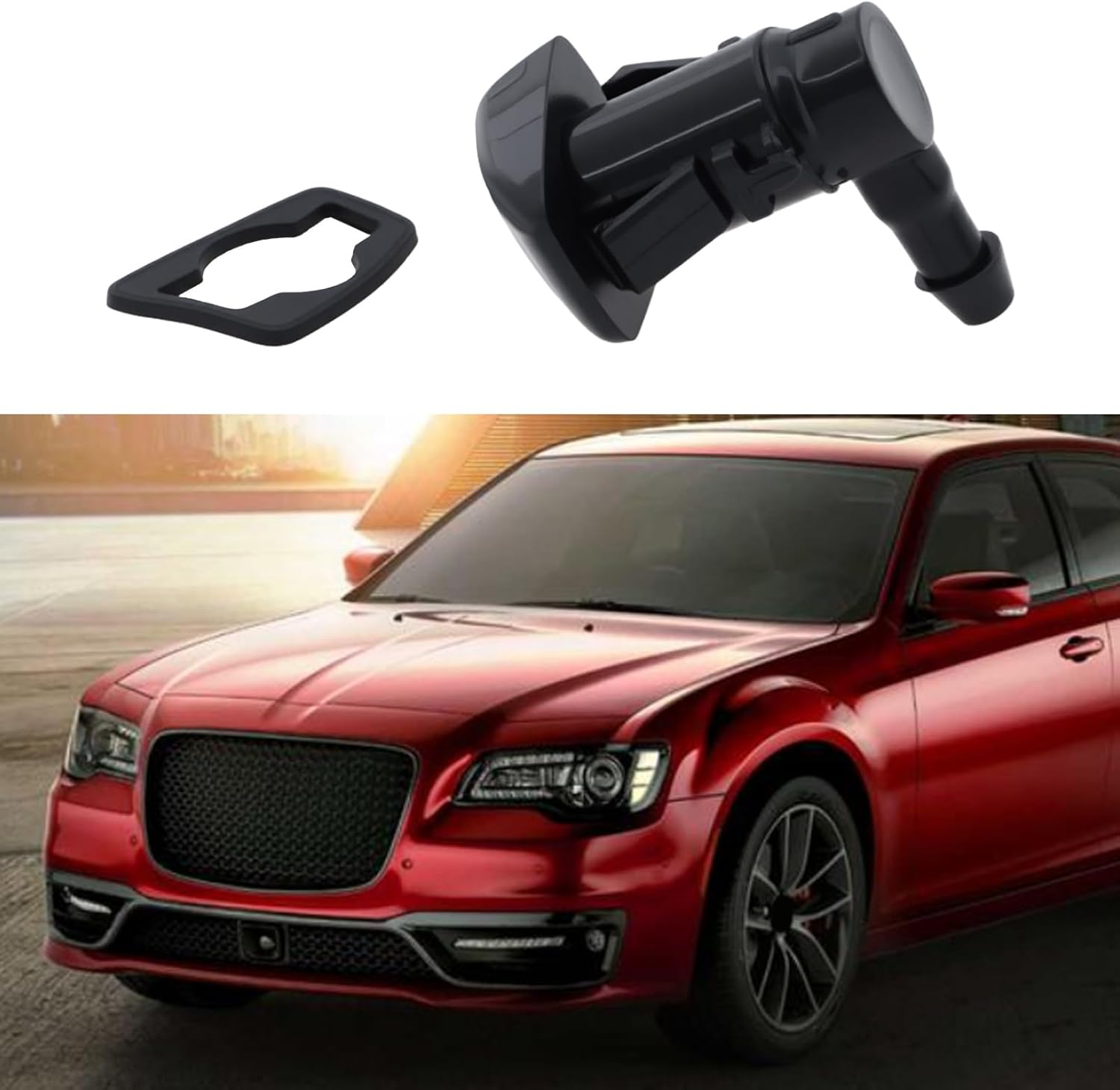 Briny River 4Pcs Car Windshield Washer Spray Nozzle 5182327AA Compatible with Chrysler 300 2011-18 image number 4