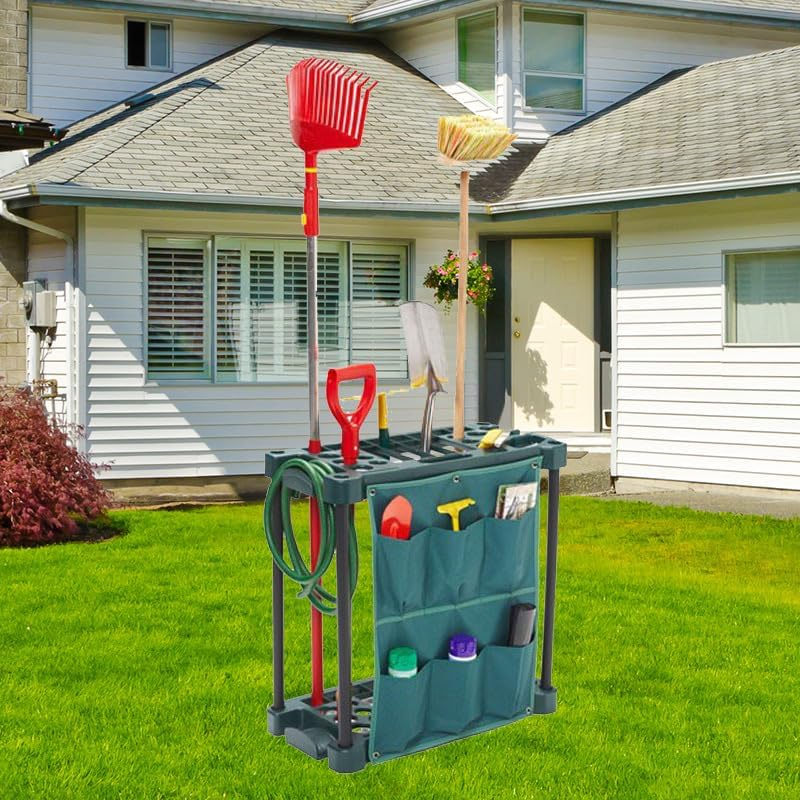 Leona Co Compact Garden Tool Storage Rack Organizer with Multiple Pockets &ndash; Wall-Mounted Garage Shed Holder for Rakes, Shovels, and Hand Tools &ndash; 58X31X60Cm image number 4