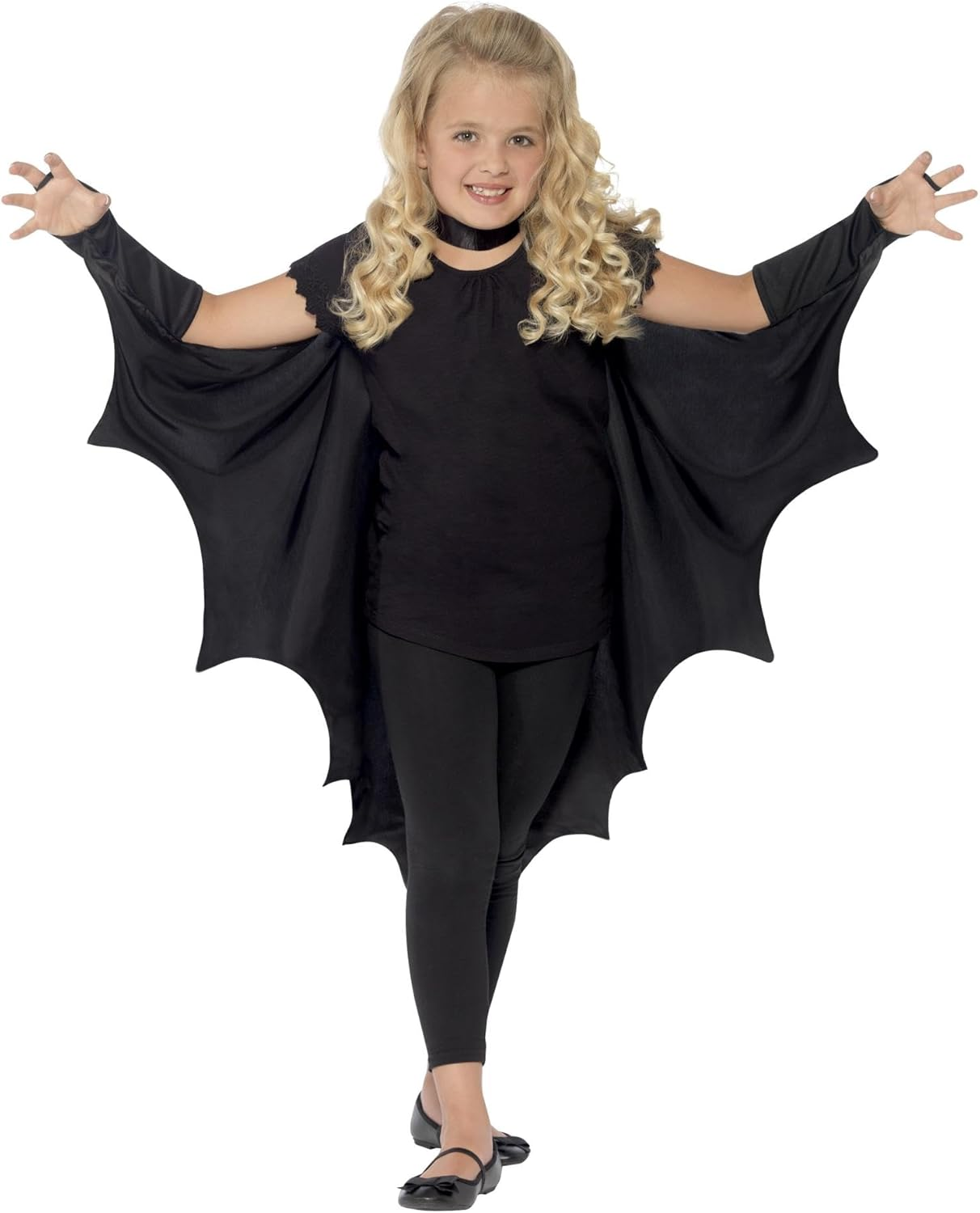 Smiffys Kids Unisex Vampire Bat Costume, Wings, Black, One Size, 44414 image number 1