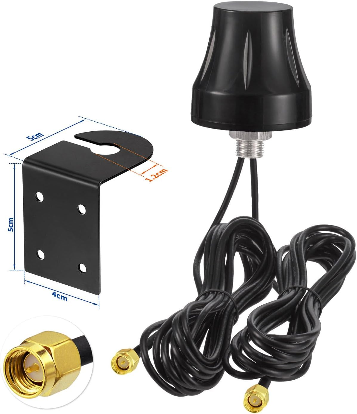 Bingfu 4G LTE Antenna Outdoor SMA Male MIMO Antenna with 3 Meter Cable Fixed Wall Mount Waterproof Antenna for 4G LTE Wireless CPE Router Hotspot Cellular Iot Industrial Terminal Security Camera image number 2