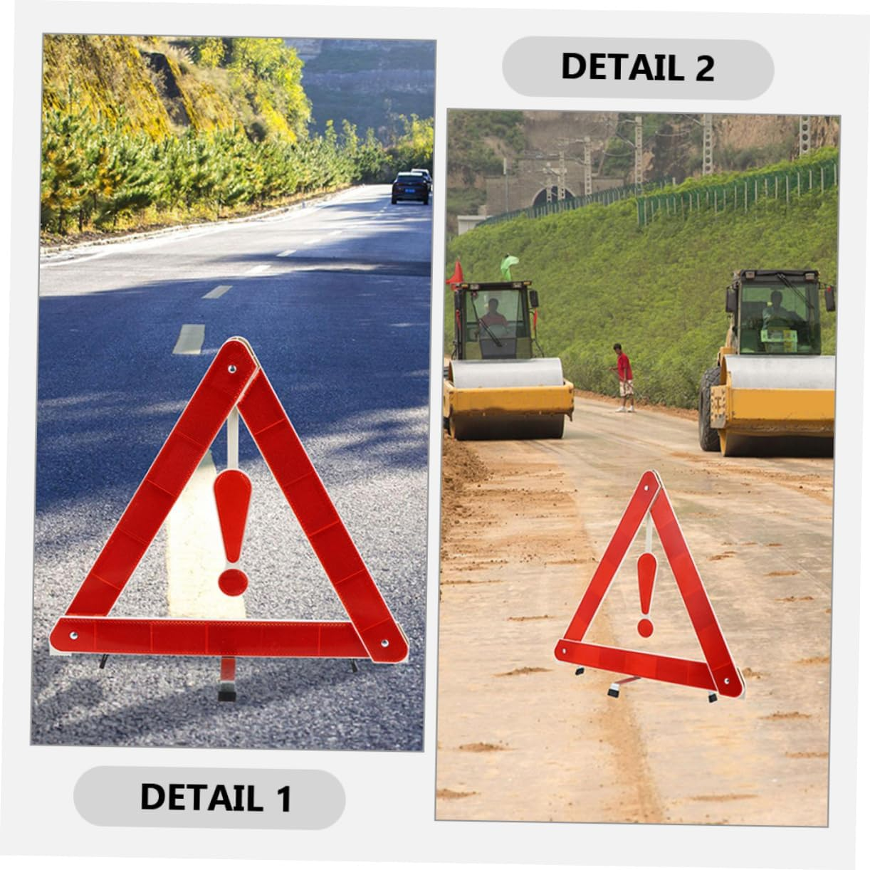 3Pcs Emergency Reflective Warning Triangles Foldable Roadside Safety Markers for Vehicles Highway Reflectors for Breakdown Situations image number 2